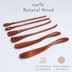 6PCS 7.08inch Honey Dipper Sticks Honey Spoon and Coffee Stirring Spoons, Wooden Honey Mixing Stirrer Honey Comb Stick, Honey Wand for Honey Jar Dispense Drizzle Honey Wedding Party