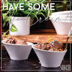 Vikko White Soup Bowls, Set of 6 Ceramic White Bowls, 10 Ounce, Elegant Shape Versatile Salad, Soup Bowl or Dessert Bowl, Dishwasher Safe