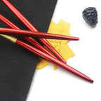 JASHII Luxury 18/10 Red Handle Flatware Gold Silverware Set 304 Stainless Steel Flatware Cutlery Set| 5-Piece Adaline Royal Modern Satin Finish| BEST Birthday Wedding Gift (Red Handle Matte Gold)