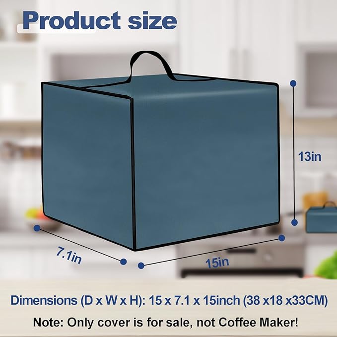 Coffee Maker Dust Cover for Ninja Pod & Grounds Specialty Single-Serve Coffee Maker PB051/PB051GB/PB051SG/PB051ST, Heavy Duty Waterproof Coffee Machine Protective Cover Case (Lake Blue)