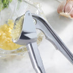 New Star Foodservice Commercial Grade Self Cleaning Cast Aluminum Garlic Press, 6.5-Inch