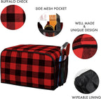 BAGSPRITE Slow Cooker Cover Compatible with Crock-Pot and Hamilton Beach 6-8 QT Slow Cooker Red White