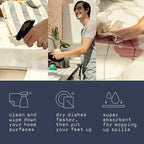 MEEMA Kitchen Towels and Dishcloths Sets of 4 | Large 18 x 28 Inch | Upcycled Cotton Tea Towel | Super Absorbent Cotton Dish Towels for Kitchen | Blue Stripes | Hand Towels