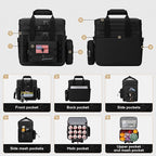 Maelstrom Tactical Lunch Box, 23 L Insulated Lunch Bag for Men, Expandable Double Deck Lunch Cooler Bag,Large Leakproof Soft Lunch Tote with Detachable MOLLE Bags, for Adult Women Work,Picnic,Black