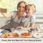 Biscuit Cutter,Pastry Cutter, Bench Scraper, Silicone Pastry Dough Baking Mat Set, Baking Tools and Accessories Kit