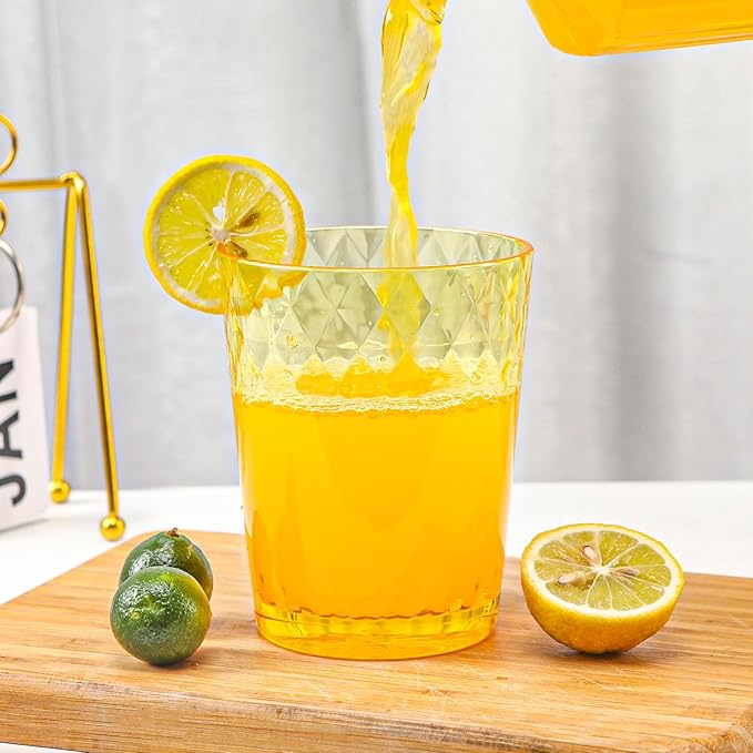 BPA-Free Plastic Tumblers 6 Pack (6x16oz) | Reusable Dishwasher Safe | Stackable Shatterproof Cups | Plastic Drinkware & Drinking Tumblers for Restaurant, Home, Party