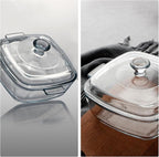 NUTRIUPS Mini Glass Casserole Dish with Lid Oven Safe Square Casserole Dish Set 2 Pack (5.9in+6.8in) Microwave Bowl With Glass Lid （0.8L+1.2L）