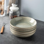 AmorArc 8.5'' Large Pasta Bowls, 36oz Stoneware Pasta Serving Bowls Set of 6 for Kitchen, Wide Bowls for Pasta,Salad,Oatmeal, Microwave Safe, Reactive Glaze