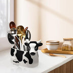 Cow-Shaped Cheese Slice Holder for Refrigerator - BPA-Free Ceramic Cheese Saver -Dishwasher- Holder with Hinged Lid - Sliced Container for Fridge - Keeps Cheese Fresh & Flavorful