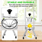 Commercial Lemon Cutter 8-Section with V-Shaped 420 Stainless Steel Blades Stainless Steel Blade Fruit Lemon Slicer Wedges Cutter for Fruits and Vegetables for Home&Commercial Use
