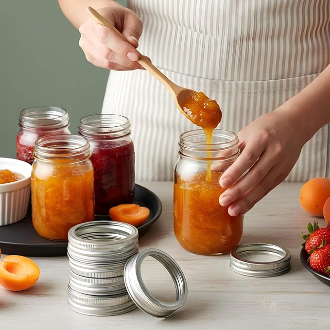 48 Pieces Canning Rings, 70MM Silver Split-Type Rustproof Tinplate Metal Canning Rings for Mason Jar, Reusable Leak Proof Replacement