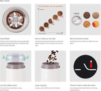 DR MILLS DM-7441 Coffee Grinder Electric, Coffee Bean and Dried Spice Grinder, One Touch Operation, Blade and cup made with SUS304 stainless steel (White)