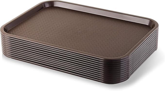 New Star Foodservice Fast Food Tray, Set of 12 (Brown, 12 by 16-Inch)