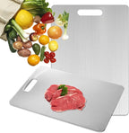 Katuchef Titanium Cutting Board 100% Pure Titanium Cutting Boards for Kitchen Non Toxic, Double-Sided Medical-Grade Hygiene Durable Non Moldy Dishwasher Safe Meat Fruit metal Board (1PC 8x11.5 Inch)