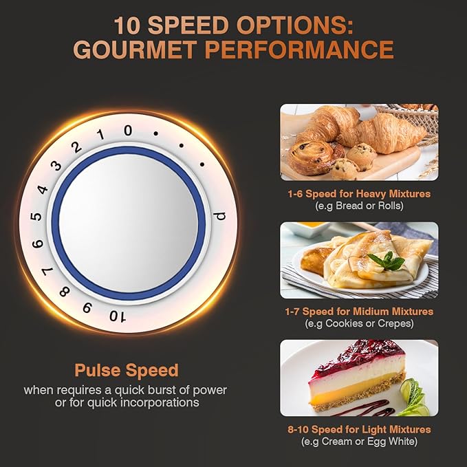 Mini Angel Stand Mixer,10-Speed 5QT Kitchen Electric Mixer,Tilt-Head Food Mixer with Dough Hook, Wire Whisk, Flat Beater, Stainless Steel Bowl (Champagne)