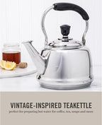 Martha Stewart Kingstree Large 2 Qt Heavy Gauge Tea Kettle - Stainless Steel