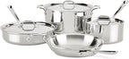 All-Clad D3 3-Ply Stainless Steel Cookware Set – 7-Piece Pots and Pans Set, Induction, Oven Broiler Safe 600F - Includes Frying Pans, Saucepans, Sauté Pan, Stockpot, Professional Cookware – Silver