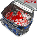 FlowFly Insulated Reusable Lunch Bag Adult Large Lunch Box for Women and Men with Adjustable Shoulder Strap,Front Zipper Pocket and Dual Large Mesh Side Pockets,BlueCamo