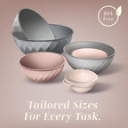 COOK WITH COLOR Mixing Bowls with Lids - 12 Piece Plastic Nesting Bowls Set includes 6 Prep Bowls and 6 Lids, Diamond Design - Microwave Safe (Mint)