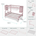 B-Land Dish Drying Rack, 2 Tier Dish Racks for Kitchen Counter, Large Dish Drying Rack with Drainboard & Utensil Holders, Rust-Proof Dish Drainers,Kitchen Organization