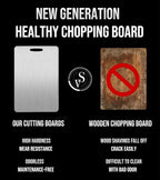 Titanium Cutting Board - 2025 New titanium cutting boards for kitchen,Double-Sided Food Grade Cutting Board,Chopping Board Cutting Mat for Meat Fruit & Vegetable-1 pc.Middle(13.38x9.05in)