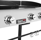 Royal Gourmet GD401C 4-Burner Propane Gas Grill and Griddle Combo with Cover, Griddle Grill Combo with 48,000 BTUs Output for Outdoor Cooking While Camping or Tailgating, Black & Silver