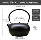 67.6oz Cast Iron Teapot for Stovetop Safe, Black Japanese Tetsubin, 2000ml Tea Kettle with Stainless Steel Infuser for Loose Leaf, Tea Pot Coated with Enameled Interior