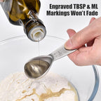 Doosu 1 Tablespoon Coffee Scoop - 18/8 Stainless Steel Heavy Duty Measuring Spoon with Short Handle, Food Grade Metal Tbsp Scoop for Ground Coffee Beans Tea Sugar Powder (15ml)