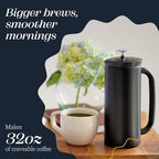 ESPRO P7 French Press Coffee Maker - Double-Walled Stainless Steel Insulated with Micro-Filter, 32 Ounces, Matte Black