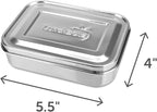 LunchBots Small Snack Packer Bento Box - Extra Small Divided Stainless Steel Snack Container - 2 Compartments for Fruits, Vegetables and Finger Foods - Dishwasher Safe – Stainless Lid