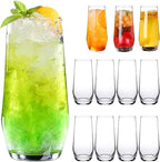 18oz Drinking Glasses, Highball Glasses Set of 12,Sutiable for Glasses for Wine, Iced Tea Glasses,Mojito Kit,Cocktails, Drinks, Office, Parties, Weddings and Gifts
