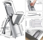 SupMaKin Upgrade Safe Mandoline Slicer for Kitchen,Adjustable Potato Slicer Vegetable Onion Chopper, French Fry Cutter, Include Vegetable Peeler(Gray)