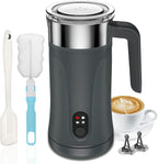 Milk Frother, 4-in-1 Milk Frother and Steamer, 10.1oz/300ml Automatic Hot and Cold Foam Maker and Milk Warmer, Electric Milk Frother for Coffee, Latte, Cappuccino, Matcha(Slate Gray)