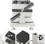 1200W Commercial Mini Pancake Maker, 42 Grids Electric Waffle Maker Non-Stick Stainless Steel Belgian Waffle Iron w/Time & Temper Adjustable|180° Rotating, Large Waffle Machine for Restaurant