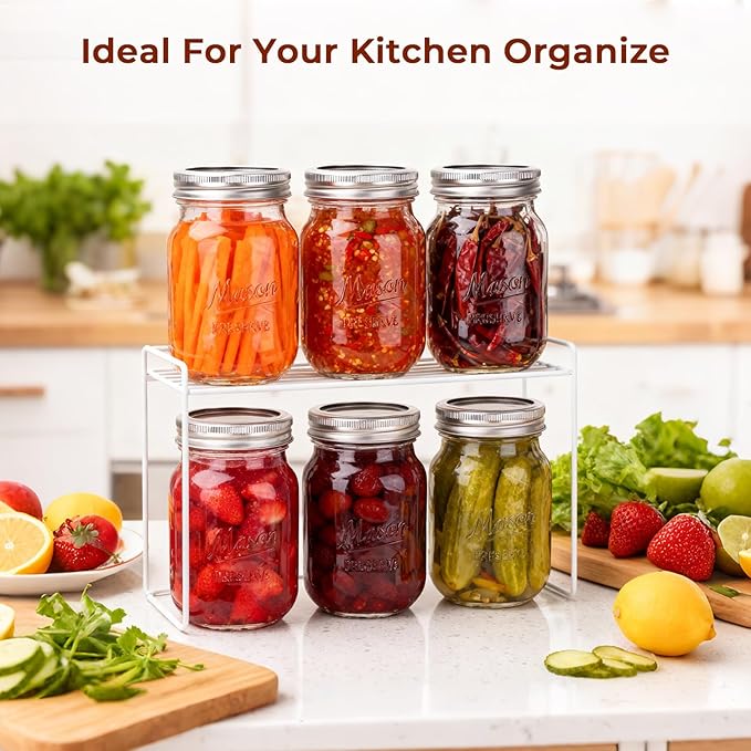 CycleMore 16oz Mason Jars, 15 Pack Embossed Glass Canning Jars with Lids and Bands, Overnight Oats Containers for Canning, Pickling, Food Storage, DIY Projects