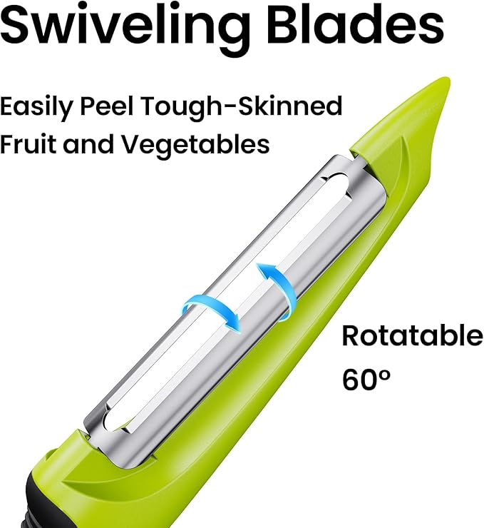 Vegetable Peeler, Swivel Peelers for Kitchen with Non-Slip Grip Handle,Green