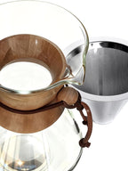 AGOGO Pour Over Coffee Maker Glass - 6/8/10 Cup Barista Kit with 304 Stainless Filter for Home, Office, Camping, Cafes - Easy Clean Coffee Dripper Set (Rag&Brush Included) (8 Cup/28 oz-Slim Shape)