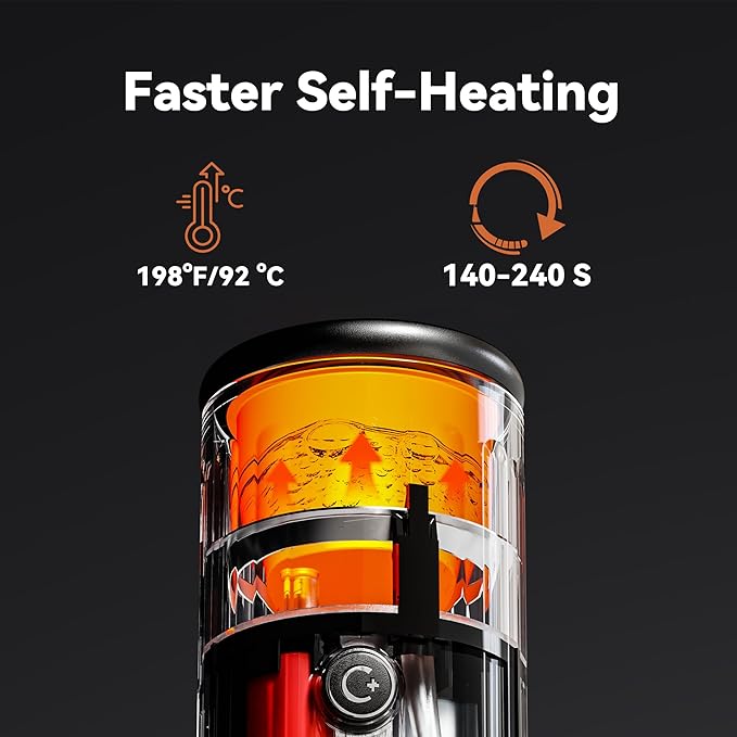 CERA+ Self-Heating Portable Espresso Machine,Up to 8 Cups per Charge & 20 Bar, 13500mAh, CERApresso Works with NS Capsules & Grounds, Electric Coffee Maker for Camping,Hiking,Office,Car,Travel
