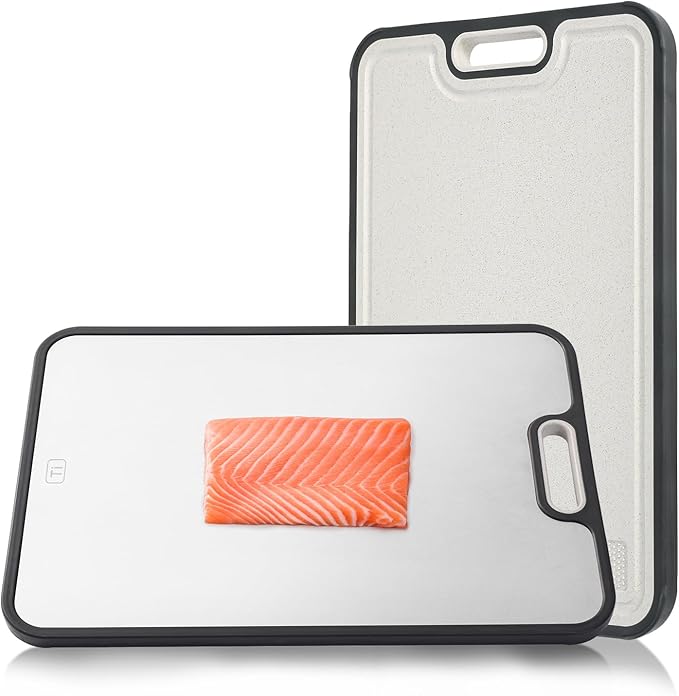 Titanium Cutting Board for Kitchen, Double Side Large Cutting Board for Meats, Fruits And Vegetables, Chopping Board with with Juice Groove, 15.2x10.4inch