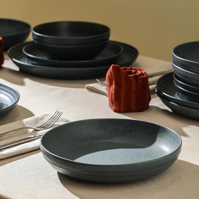 Stone Lain Elio 4-Piece Pasta Bowl Set Stoneware, Blue