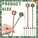 Meanplan 60pcs Christmas Swizzle Sticks Christmas Cocktail Stirrers Plastic Stir Sticks Xmas Santa Claus Snowman Decorations for Birthday Party Coffee Shop Supplies Favors Gifts (Santa Claus)