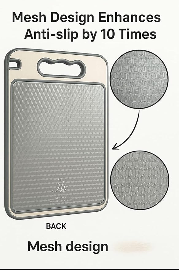 MAN-PC Cutting Board for Kitchen Double Sided 304 Stainless Steel Chopping Board Food-Grade Stainless Steel and Wheat Straw PP Samll Size 14’’×9.6’’ Easy to Clean