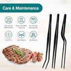 Kitchen Tweezer Tongs Set,6 Pcs Kitchen Tweezers,8" Cooking Tweezers Set,Stainless-Steel Food Chef Culinary Tweezers Tongs for Baking Decorating Feeding Plating,Black