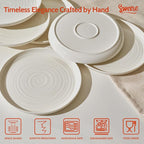 Sweese Dessert Plates, 7.8 Inch Porcelain Round Salad Plates Set of 6, Small Appetizer, Small Dish Set, Microwave & Dishwasher Safe, Scratch Resistant Slates set, White