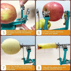 Apple Peeler, Slicer Corer Potato Peelers 3 In 1, Stainless Steel Heavy Duty Suction Cup Base And 7 Extra Blades (Blue)