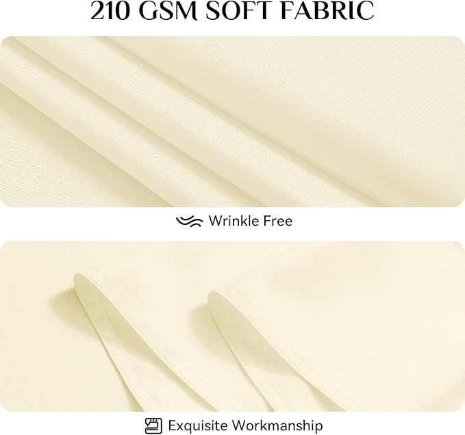 Softalker Rectangle Tablecloth, Waterproof & Stain Resistant Table Cloths Wrinkle Free Fabric Washable 210GSM Polyester Table Cover for Spring/Party/Outdoor - 60 x 102 inch, Ivory