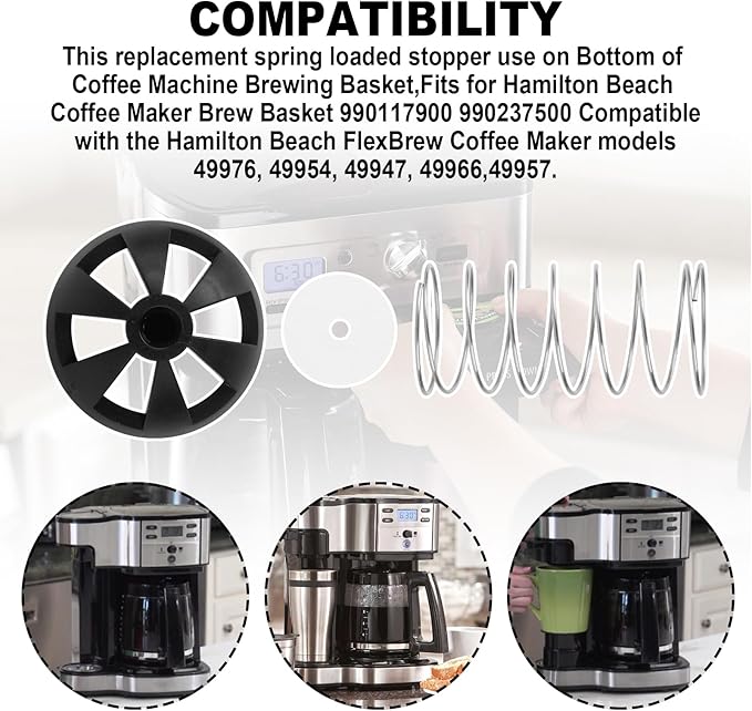 Coffee Replacement Brew Basket Spring Loaded Stopper for Hamilton/Mr. Coffee/Cuisinart Coffee Maker Parts, 990117900 990237500,Coffee Maker Parts -3 Pcs