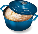 Nuwave 6QT Healthy Enameled Cast Iron Dutch Oven Pot with Lid, Heavy Duty 7-Layer Enamel, Enhanced Rust Protection, Dual Handles, Oven Safe to 500°F for Sourdough Bread Baking, Braise, Stew, Roast