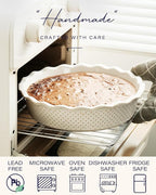 getstar Ceramic Deep Pie Pan, 9 inch Pie Dish for Baking, Non-Stick, Oven & Dishwasher Safe, Farmhouse Decor Quiche Baking Dish, Pie Plate, Deep Dish Pie Pan