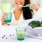 Topsky 10 oz Plastic Water Tumblers | Set of 4 Transparent Unbreakable Drinking Glasses Clear Acrylic Reusable Juice Wine Cups for Home Picnic Party, Dishwasher Safe, Stackable (Light Green)